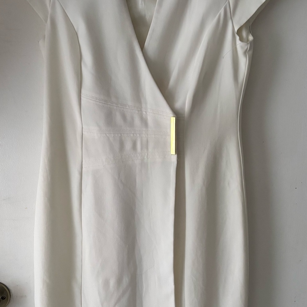 Elegant White Wrap Dress Sandra Darren